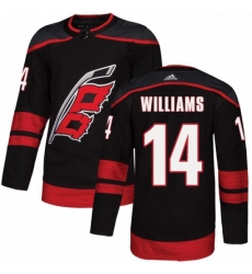 Mens Adidas Carolina Hurricanes 14 Justin Williams Premier Black Alternate NHL Jersey 