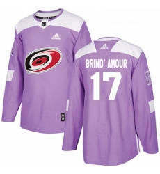 Youth Adidas Carolina Hurricanes 17 Rod BrindAmour Authentic Purple Fights Cancer Practice NHL Jersey 