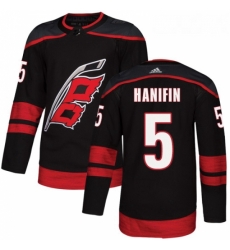 Youth Adidas Carolina Hurricanes 5 Noah Hanifin Premier Black Alternate NHL Jersey 