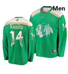 Blackhawks 14 Chris Kunitz Green 2019 St  Patrick Day Adidas Jersey