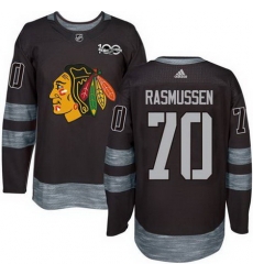 Blackhawks #70 Dennis Rasmussen Black 1917 2017 100th Anniversary Stitched NHL Jersey