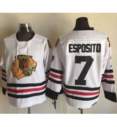 Chicago Blackhawks #7 Tony Esposito White CCM Throwback Stitched NHL Jersey