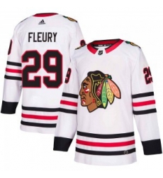 Men Chicago Blackhawks 29 Marc Andre Fleury White Hockey Jersey