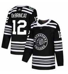 Men's Adidas Chicago Blackhawks #12 Alex DeBrincat Authentic Black 2019 Winter Classic NHL Jersey