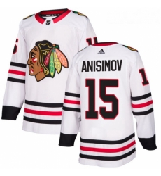 Womens Adidas Chicago Blackhawks 15 Artem Anisimov Authentic White Away NHL Jersey 