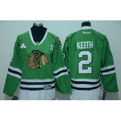 Blackhawks #2 Duncan Keith Green Stitched Youth NHL Jersey