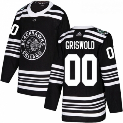 Youth Adidas Chicago Blackhawks 00 Clark Griswold Authentic Black 2019 Winter Classic NHL Jersey 