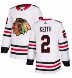 Youth Adidas Chicago Blackhawks 2 Duncan Keith Authentic White Away NHL Jersey 