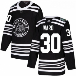 Youth Adidas Chicago Blackhawks 30 Cam Ward Authentic Black 2019 Winter Classic NHL Jerse