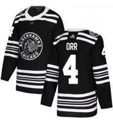 Youth Adidas Chicago Blackhawks 4 Bobby Orr Authentic Black 2019 Winter Classic NHL Jersey 