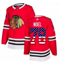 Youth Adidas Chicago Blackhawks 78 Nathan Noel Authentic Red USA Flag Fashion NHL Jersey 