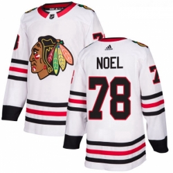 Youth Adidas Chicago Blackhawks 78 Nathan Noel Authentic White Away NHL Jersey 