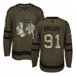 Youth Adidas Chicago Blackhawks 91 Anthony Duclair Authentic Green Salute to Service NHL Jersey 