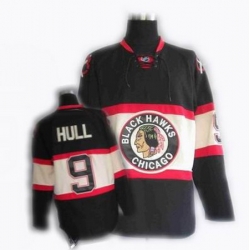 Youth RBK hockey jersey Chicago Blackhawks #9 HULL BLACK New Third Jersey