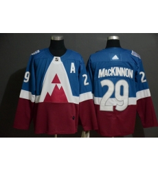 Avalanche 29 Nathan MacKinnon Blue Red 2020 NHL Stadium Series Adidas Jersey