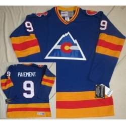 Colorado Avalanche 9 WILF PAIEMENT CCM Throwback Blue NHL Jerseys