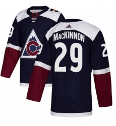 Men Adidas Colorado Avalanche 29 Nathan MacKinnon Authentic Navy Blue Alternate NHL Jersey