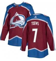 Men Colorado Avalanche 7 Devon Toews Burgundy Stitched NHL Jersey