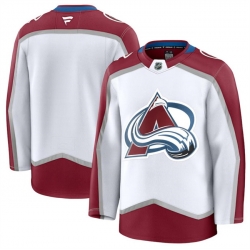 Men Colorado Avalanche Blank White 2024 25 Away Stitched Jersey