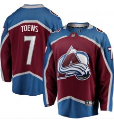 Mens Adidas Colorado Avalanche 7 Devon Toews Burgundy Home Authentic Stitched NHL Jersey