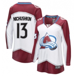 Women Colorado Avalanche #13 Valerie Nichushkin White Stitched adidas NHL Jersey