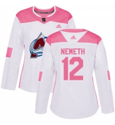 Womens Adidas Colorado Avalanche 12 Patrik Nemeth Authentic WhitePink Fashion NHL Jersey 