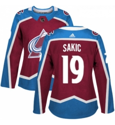 Womens Adidas Colorado Avalanche 19 Joe Sakic Premier Burgundy Red Home NHL Jersey 