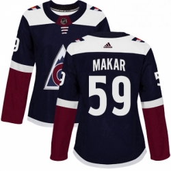 Womens Adidas Colorado Avalanche 59 Cale Makar Authentic Navy Blue Alternate NHL Jersey 