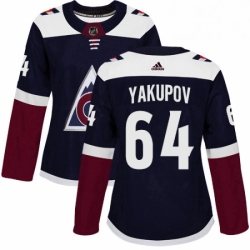 Womens Adidas Colorado Avalanche 64 Nail Yakupov Authentic Navy Blue Alternate NHL Jersey 