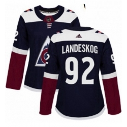 Womens Adidas Colorado Avalanche 92 Gabriel Landeskog Authentic Navy Blue Alternate NHL Jersey 