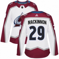 Women's Nathan MacKinnon #29 Colorado Avalanche White Away Jersey