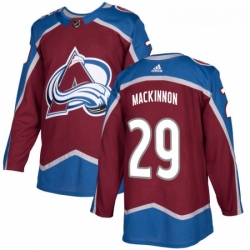 Youth Adidas Colorado Avalanche 29 Nathan MacKinnon Authentic Burgundy Red Home NHL Jersey 