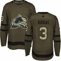 Youth Adidas Colorado Avalanche 3 Chris Bigras Premier Green Salute to Service NHL Jersey 