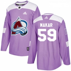 Youth Adidas Colorado Avalanche 59 Cale Makar Authentic Purple Fights Cancer Practice NHL Jersey 