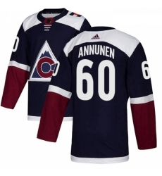 Youth Adidas Colorado Avalanche 60 Justus Annunen Authentic Navy Blue Alternate NHL Jerse