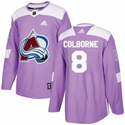 Youth Adidas Colorado Avalanche 8 Joe Colborne Authentic Purple Fights Cancer Practice NHL Jersey 