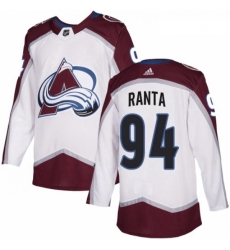 Youth Adidas Colorado Avalanche 94 Sampo Ranta Authentic White Away NHL Jersey 