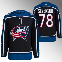 Men Columbus Blue Jackets 78 Damon Severson Black 2022 23 Reverse Retro Stitched Jersey