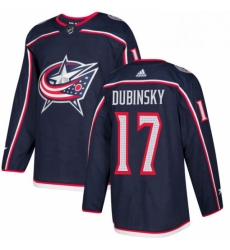 Mens Adidas Columbus Blue Jackets 17 Brandon Dubinsky Premier Navy Blue Home NHL Jersey 