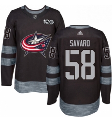 Mens Adidas Columbus Blue Jackets 58 David Savard Premier Black 1917 2017 100th Anniversary NHL Jersey 