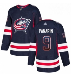 Mens Adidas Columbus Blue Jackets 9 Artemi Panarin Authentic Navy Blue Drift Fashion NHL Jersey 