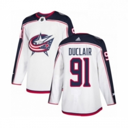 Mens Adidas Columbus Blue Jackets 91 Anthony Duclair Authentic White Away NHL Jersey 