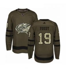 Youth Adidas Columbus Blue Jackets 19 Liam Foudy Premier Green Salute to Service NHL Jersey 