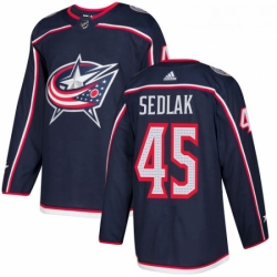 Youth Adidas Columbus Blue Jackets 45 Lukas Sedlak Premier Navy Blue Home NHL Jersey 