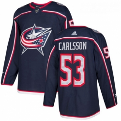 Youth Adidas Columbus Blue Jackets 53 Gabriel Carlsson Premier Navy Blue Home NHL Jersey 