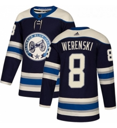 Youth Adidas Columbus Blue Jackets 8 Zach Werenski Authentic Navy Blue Alternate NHL Jersey 