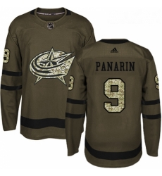 Youth Adidas Columbus Blue Jackets 9 Artemi Panarin Premier Green Salute to Service NHL Jersey 