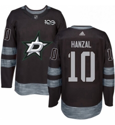 Mens Adidas Dallas Stars 10 Martin Hanzal Premier Black 1917 2017 100th Anniversary NHL Jersey 