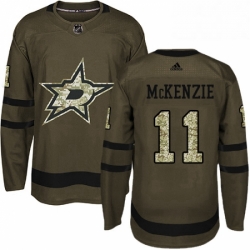 Mens Adidas Dallas Stars 11 Curtis McKenzie Premier Green Salute to Service NHL Jersey 