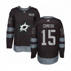 Mens Adidas Dallas Stars 15 Blake Comeau Authentic Black 1917 2017 100th Anniversary NHL Jersey 